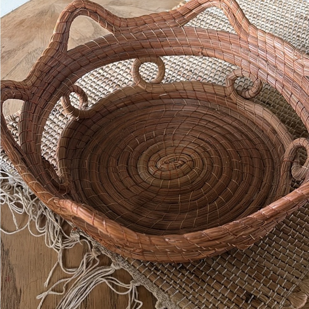 Handwoven Brown Rattan Basket - Home Accents